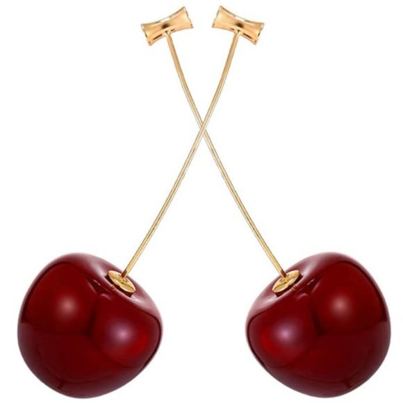 Betsey Johnson 18K Gold Cherry Stud Earrings - Picture 3 of 4